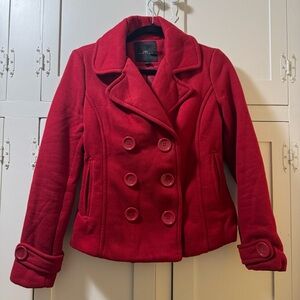 Iris Basic Red Pea Coat